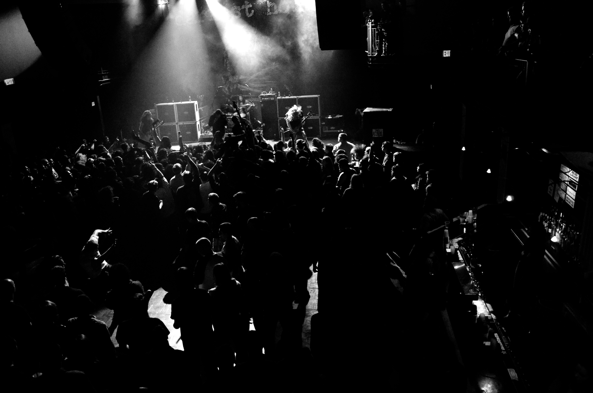 Band playing to a crowd.
